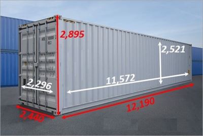 Kích thước thùng container các loại 10 feet, 20 feet, 40 feet, 45 feet