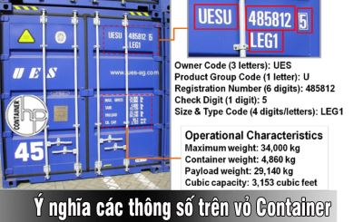 Ý nghĩa các thông số trên vỏ Container