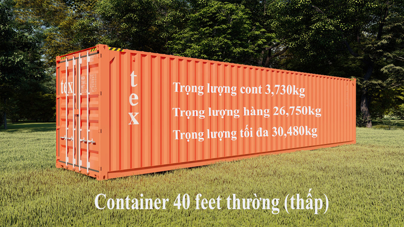 Trọng lượng container 40 feet