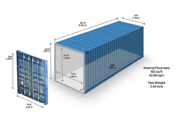 Chiều cao container theo tiêu chuẩn ISO là bao nhiêu ?
