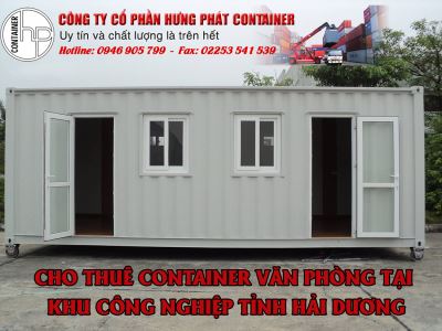 Cho thuê container văn phòng tại khu công nghiệp tỉnh Hải Dương