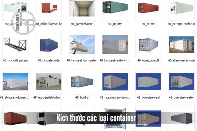Kích thước các loại container được tổng hợp đầy đủ cho bạn tham khảo