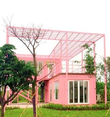 Ngôi nhà container màu hồng xinh xắn dành cho các bạn nữ đáng yêu