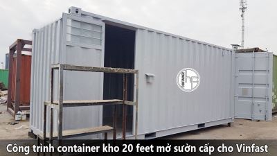 Công trình container kho 20 feet mở sườn cấp cho Vinfast