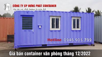 Giá bán container văn phòng tháng 12/2022