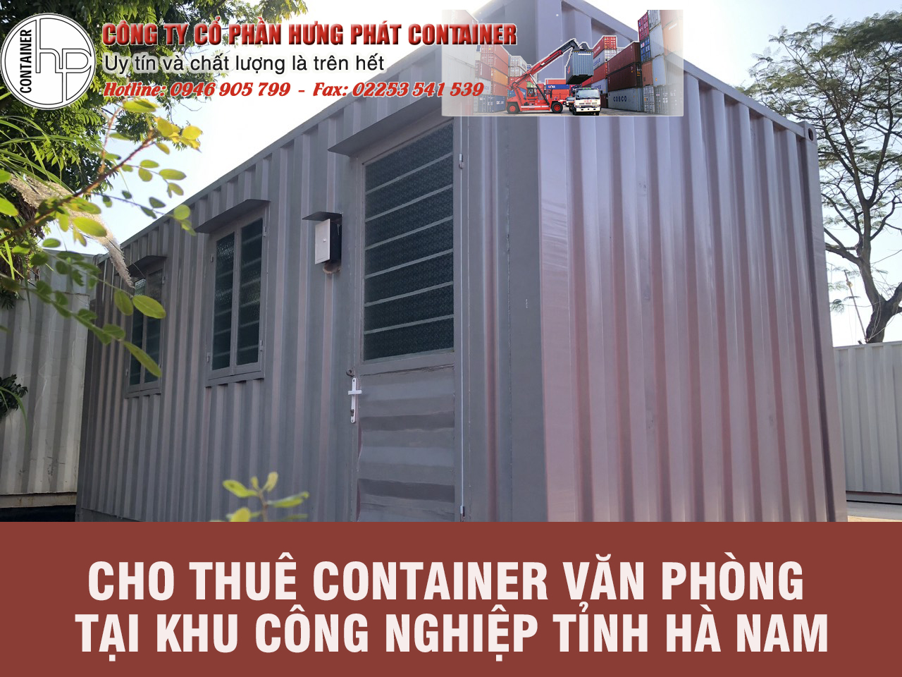 Cho thuê container văn phòng tại khu công nghiệp Tỉnh Hà Nam