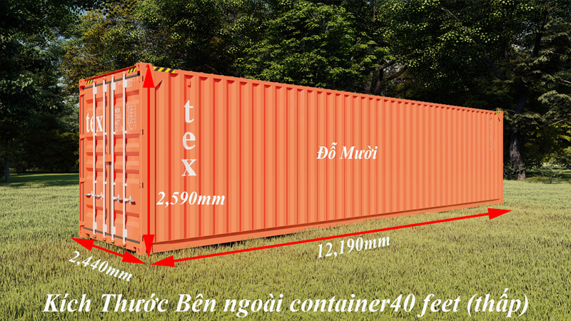 Kích thước container 40 feet thấp