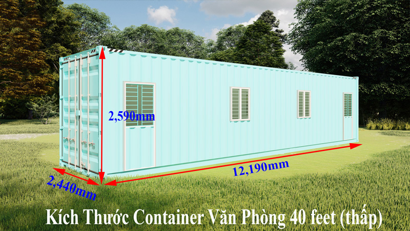 Kích thước container văn phòng 40 feet