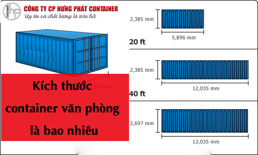 Kích thước container văn phòng là bao nhiêu